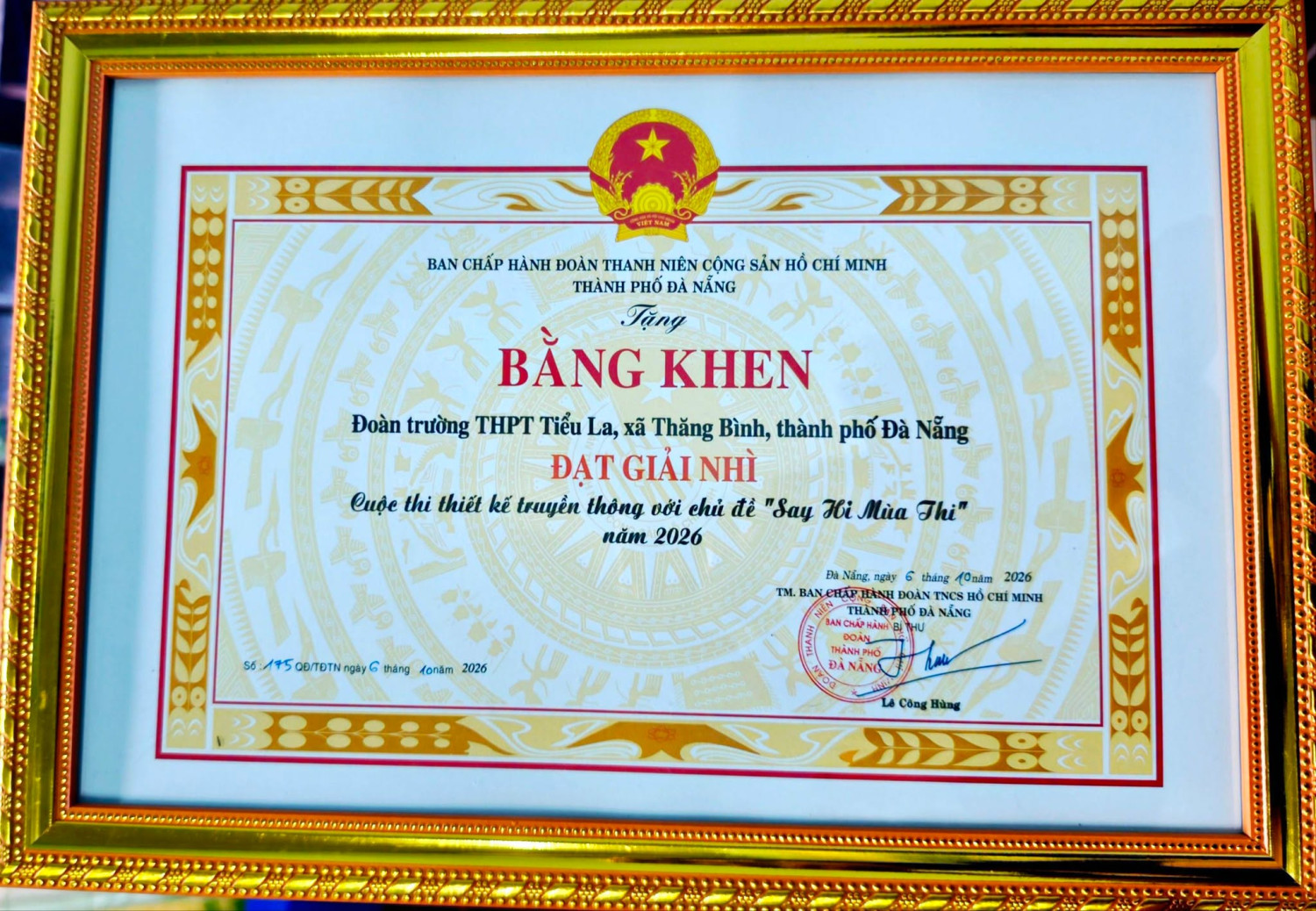 CHÚC MỪNG ĐOÀN TRƯỜNG THPT TIỂU LA ĐƯỢC VINH DANH TẠI HỘI NGHỊ TỔNG KẾT CHIẾN DỊCH THANH NIÊN TÌNH NGUYỆN HÈ 2026 – ảnh 3