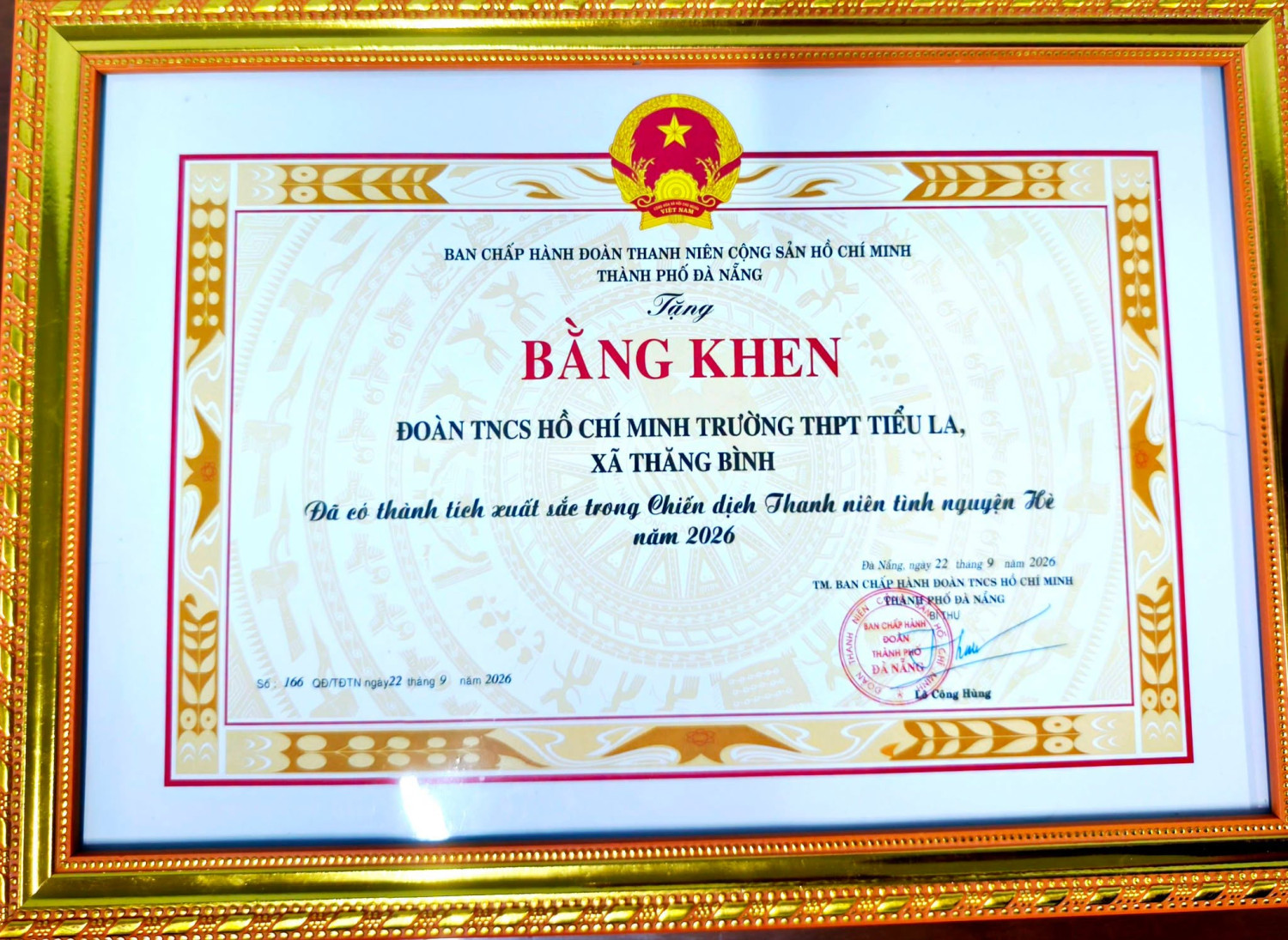CHÚC MỪNG ĐOÀN TRƯỜNG THPT TIỂU LA ĐƯỢC VINH DANH TẠI HỘI NGHỊ TỔNG KẾT CHIẾN DỊCH THANH NIÊN TÌNH NGUYỆN HÈ 2026 – ảnh 2